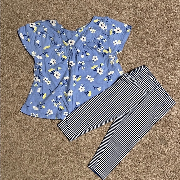 Carter's Other - Carter’s Floral Top and Striped Leggings Set